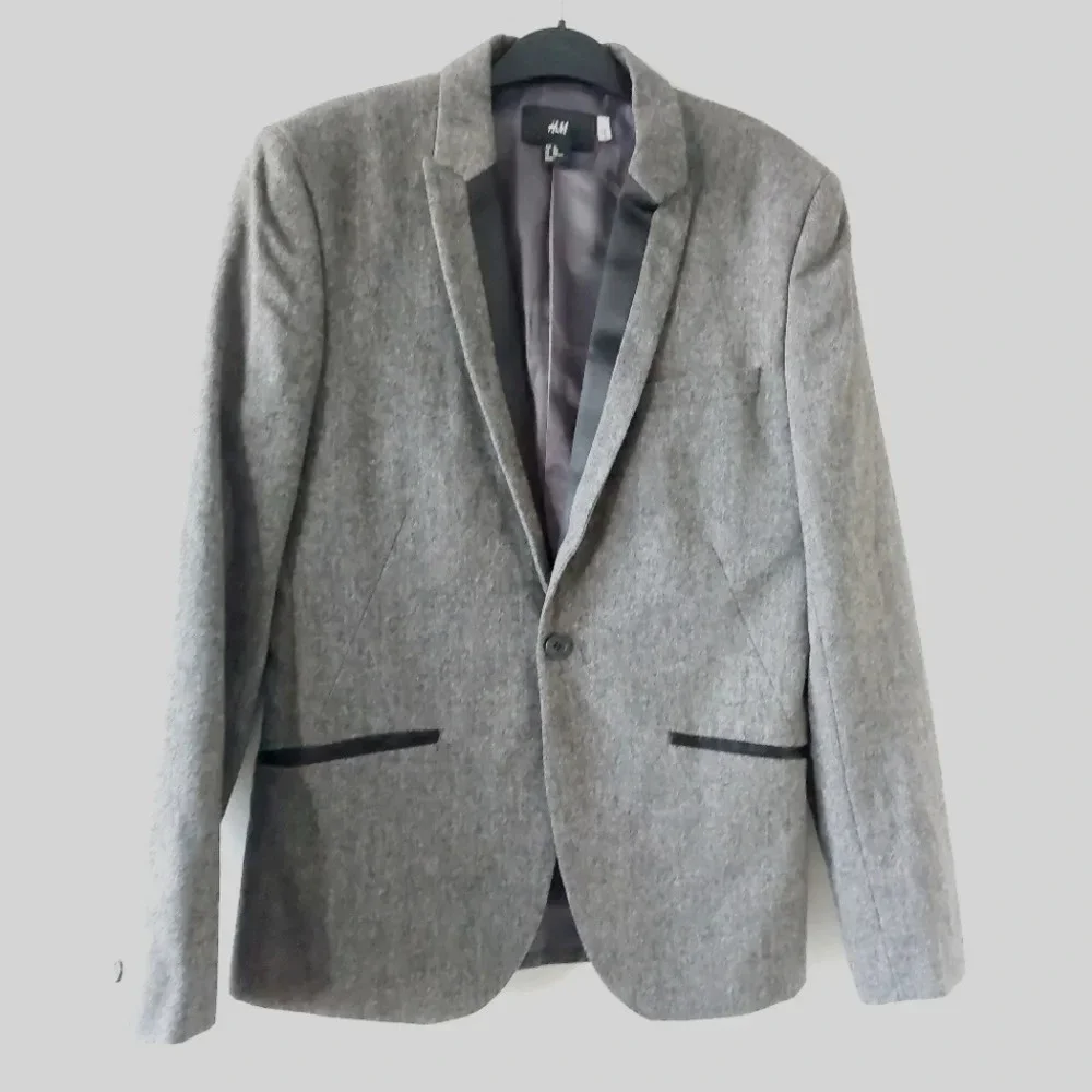 H&M men wool blend blazer size 36R - Picture 2 of 5